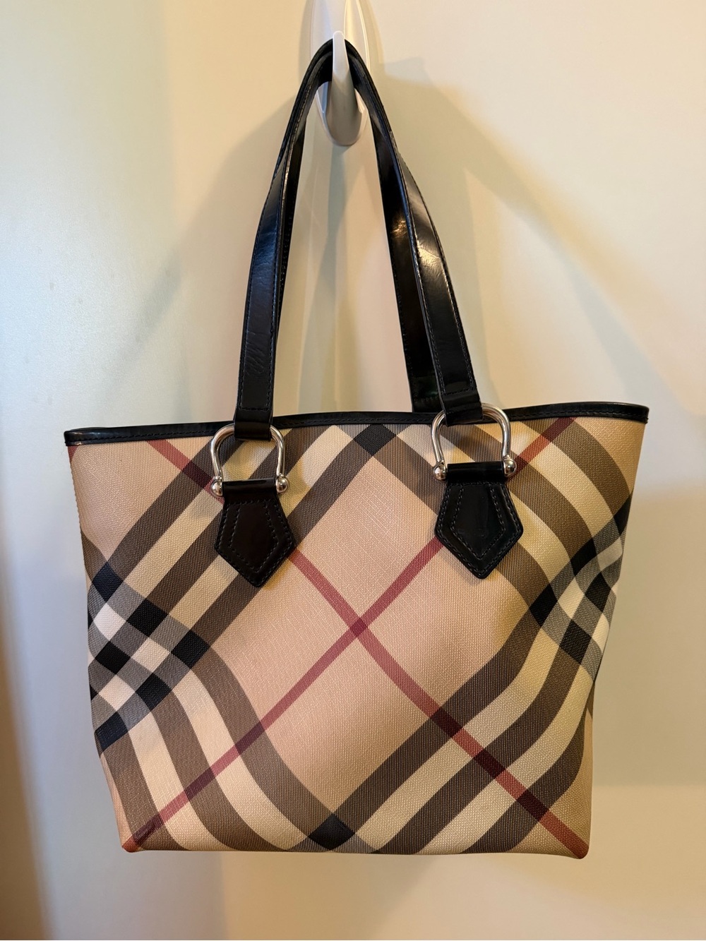 Burberry Supernova Check Small Nickie Tote Black - Picture 2 of 6